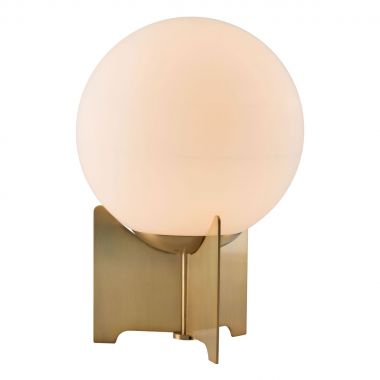 Zuo Modern Pearl Table Lamp in White & Brushed Brass