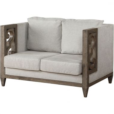 ACME Artesia Loveseat, Fabric and Salvaged Natural
