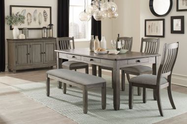 Homelegance Granby 6pc Dining Table Set in Coffee and Antique Gray