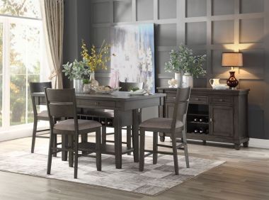 Homelegance Baresford 5pc Counter Height Table Set in Gray