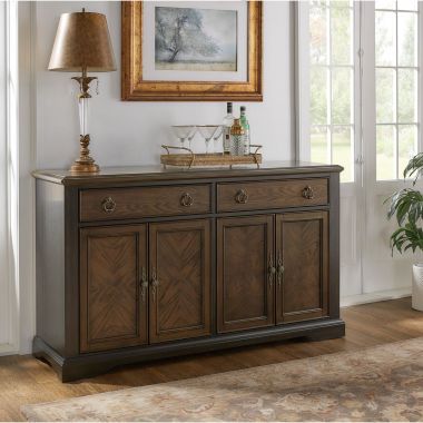 Homelegance Stonington Server in Brown and Charcoal Brown