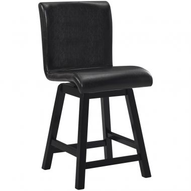 Homelegance Hillshaw Swivel Counter Height Chair in Dark Brown - Set of 2