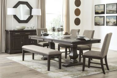 Homelegance Southlake 6pc Dining Table Set in Wire Brushed Rustic Brown