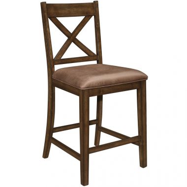 Homelegance Levittown Counter Height Chair in Brown - Set of 2
