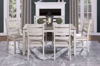 Homelegance Ithaca 7pc Dining Table Set in Grayish White and Brown