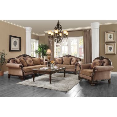 ACME Chateau De Ville 3pc Livingroom Set with Pillows in Fabric