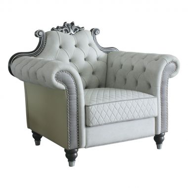 ACME House Delphine Chair with Pillow in Two Tone Ivory