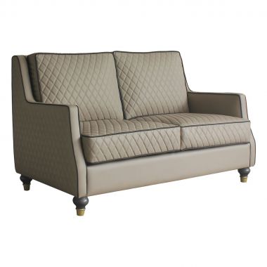 ACME House Marchese Loveseat in Tan PU & Tobacco Finish
