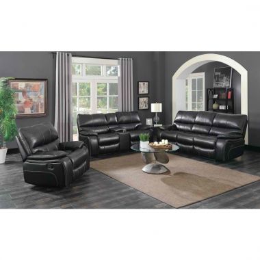 Coaster Willemse Motion 3pc Livingroom Set in Black