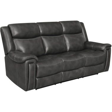 Coaster Shallowford Upholstered Power^2 Sofa Hand Rubbed in Charcoal