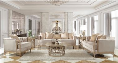 Homey Design HD-625 3pc Livingroom Set in Champagne