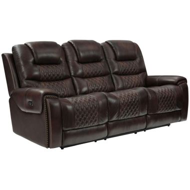 Coaster North Cushion Back Power^2 Sofa in Dark Brown