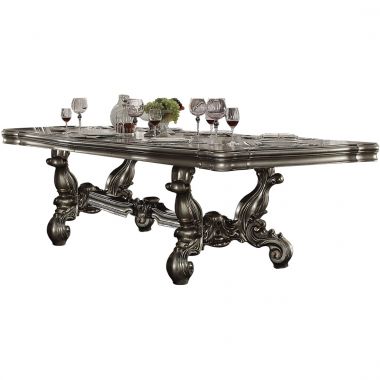ACME Versailles Dining Table, Antique Platinum