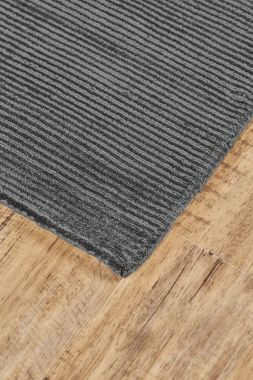 Feizy Batisse Luxe Viscose Handwoven Rug, Charcoal Gray, 3ft - 6in x 5ft - 6in Area Rug