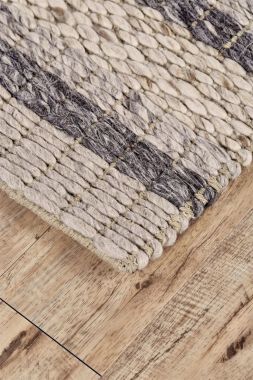 Feizy Berkeley Modern Eco-Friendly Braided Area Rug, Natural/Dark Gray, 3ft-6in x 5ft-6in