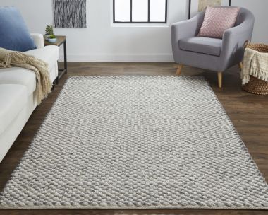 Feizy Berkeley Eco-Friendly Braided Area Rug, Chracoal Gray/Ivory, 3ft-6in x 5ft-6in