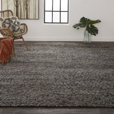 Feizy Berkeley Modern Eco-Friendly Braided Rug, Chracoal Gray, 3ft-6in x 5ft-6in Area Rug