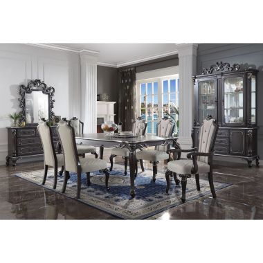 ACME House Delphine 7pc Dining Table Set in Charcoal Finish