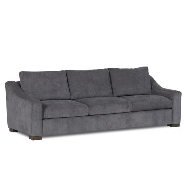 Classic Home Rivera Large Sofa in Charcoal with Slope Arm, Fresno Fabric