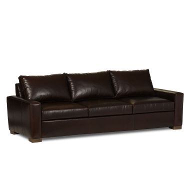 Classic Home Rivera Large Sofa in Fudge with Track Arm, Lawson Leather