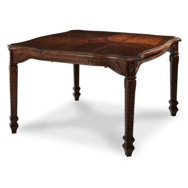 AICO Windsor Court Gathering Counter Height Table in Vintage Fruitwood Finish 