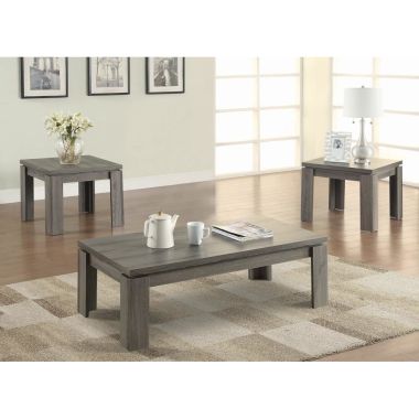 Coaster 3-Piece Occasional Table Set in Weathered Grey