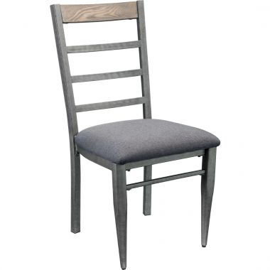 ACME Ornat Side Chair, Gray Fabric and Antique Gray - Set of 2