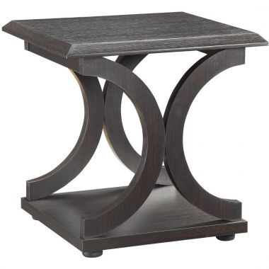 Coaster 703147 C-Shaped End Table in Cappuccino