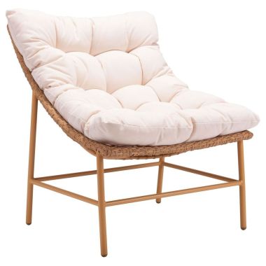Zuo Modern Merilyn Accent Chair in Beige & Natural