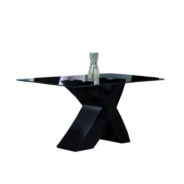 ACME Pervis Dining Table in Black and Clear Glass