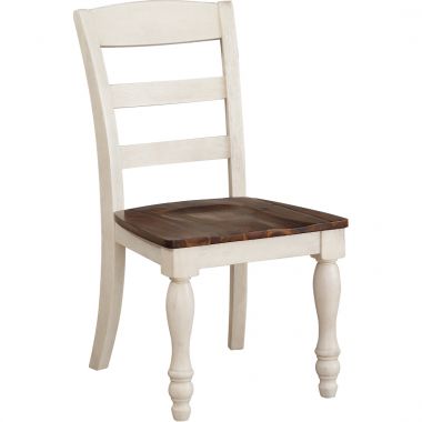 ACME Britta Side Chair, Walnut and White Washed - Set of 2