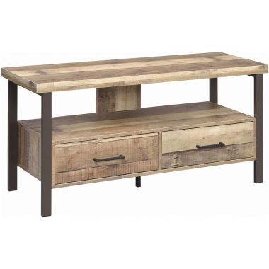 Coaster 48" 2-Drawer TV Console Weathered Pine