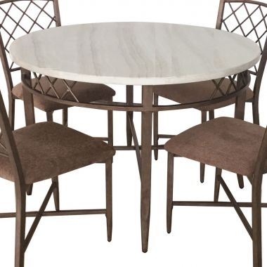 ACME Aldric Dining Table in Faux Marble & Antique