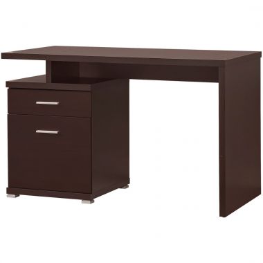 Coaster 800109 Contemporary Desk with Cabinet in Cappuccino