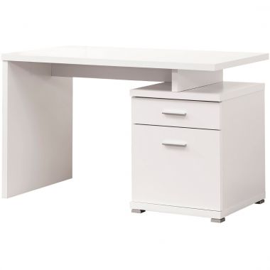 Coaster 800110 Contemporary Desk with Cabinet in White
