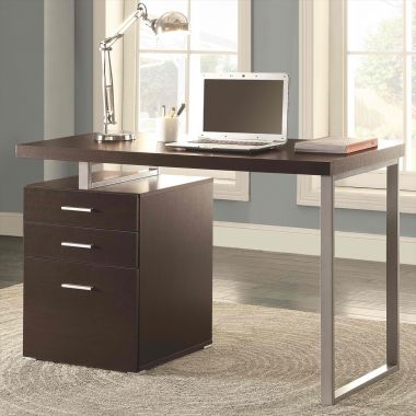 Coaster 800519 Writing Desk with File Drawer and Reversible Set-Up in Cappuccino
