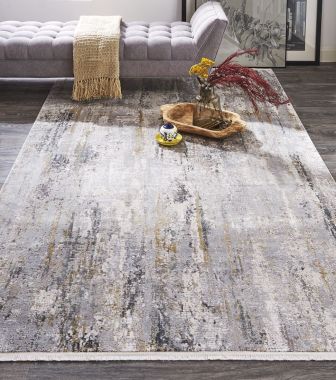 Feizy Cadiz Lustrous Gradient Rug, Ivory/Gray/Gold, 3ft - 1in x 5ft Area Rug