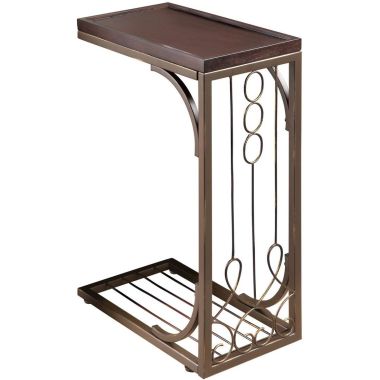 Coaster Accent Table in Brown and Burnished Copper