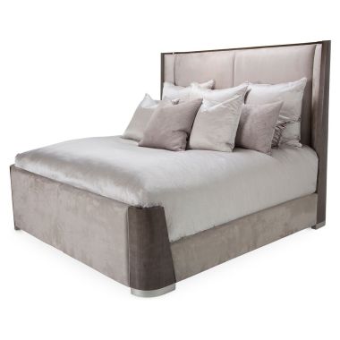 AICO Michael Amini Roxbury Park Queen Dual-Panel Bed in Slate