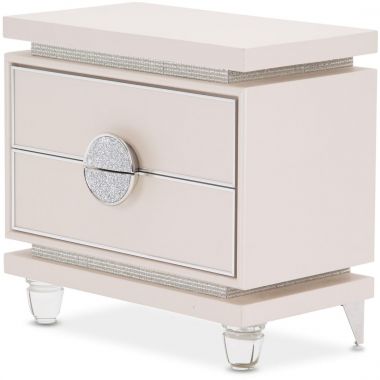 AICO Michael Amini Glimmering Heights Upholstered Nightstand