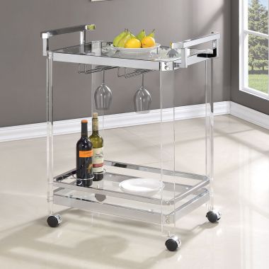 Coaster 902589 Serving Cart in Clear