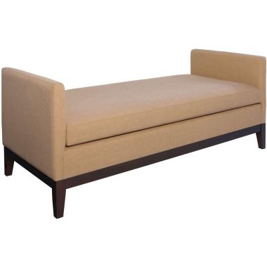 Coaster Upholstered Wooden Legs Bench in Amber and Brown