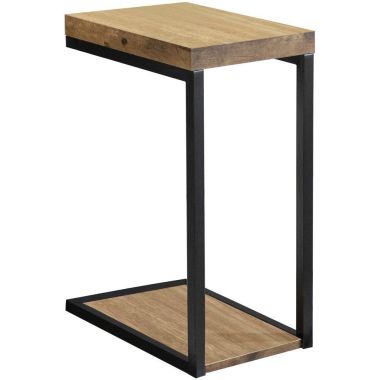 Coaster C-Shape Snack Table in Black and Antique Nutmeg
