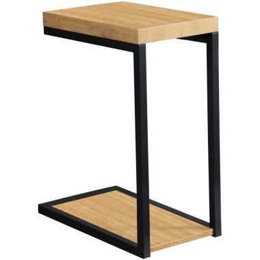 Coaster C-Shape Snack Table in Black and Golden Oak
