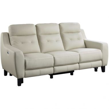 Homelegance Conrad Power Double Reclining Sofa in Cream