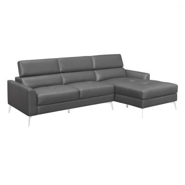 Homelegance Ashland 2Pc Sectional with Right Chaise in Dark Gray