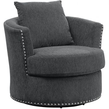 Homelegance Morelia Swivel Chair in Charcoal