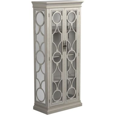 Coaster 2-Door Display Tall Cabinet in Antique White
