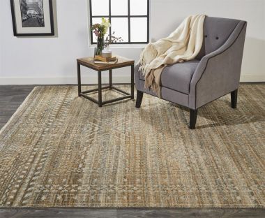 Feizy Payton Abstract Tribal Rug, Golden Brown/Gray, 3ft-6in x 5ft-6in Area Rug