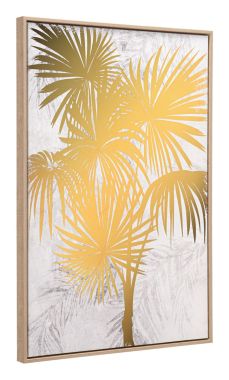 Zuo Modern Gulf Fern Canvas Wall Art in Gold and White
